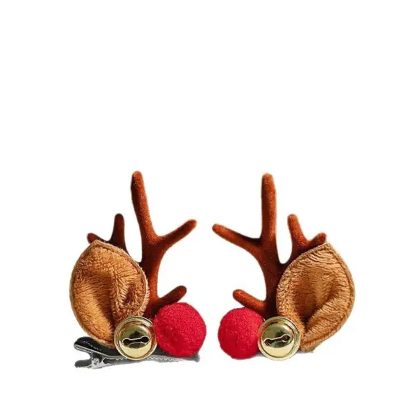 Wholesale Cute Christmas Deer Hair Clip Children's Day Side Corner Adorable Hair Accessories Hairband Hairpins Girls Hair Decorations