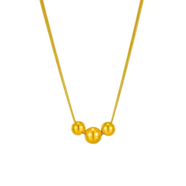 Wholesale Jewelry Basic Ball 304 Stainless Steel 18K Gold Plated Stainless Steel Necklaces