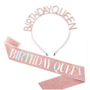 Queen Rose Gold Magic Letters Set / Headband Shoulder Strap Set