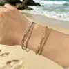 Wholesale Three-dimensional Geometric Bracelets For Women With 304 Stainless Steel O-link Chain