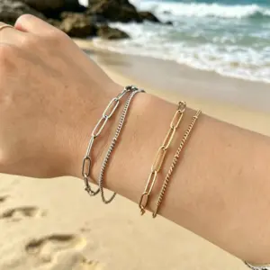 Wholesale Three-dimensional Geometric Bracelets For Women With 304 Stainless Steel O-link Chain