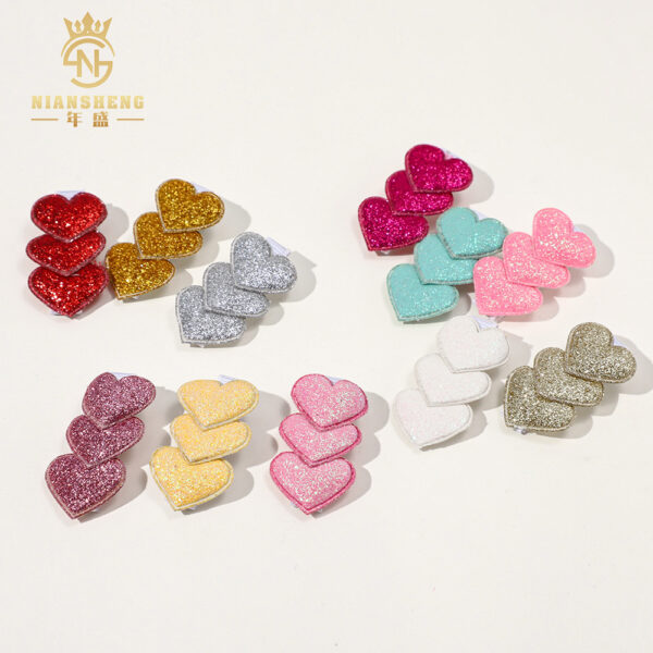 Wholesale  powder Valentine's Day love children's hair clip baby all-inclusive clip girls side clip in stock