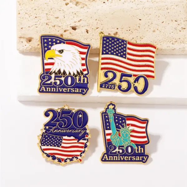Wholesale American Flag Pin Made Of Zinc Alloy Featuring Stamping Craft, Available In Classic Colour