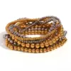 Wholesale Fashion Round Beaded 304 Stainless Steel 18K Gold Plated Bracelets In Bulk