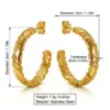 Wholesale Round Hypoallergenic Earrings For Women In 18K Real Gold Plated 304 Stainless Steel With 0.05µm-0.08µm Electroplated Coating