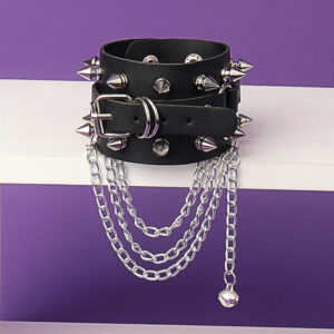 oly-295cfd05cf0cb626e5394db9141ffc77 Wholesale Retro Rivets Punk Style Multi-Chain Bracelet Non-Mainstream Couple Leather Bracelet Pu Bracelet Jewelry