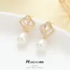 Wholesale Rose Stud Earrings For Women With 925 Sterling Silver Posts, Electroplated Copper And Shell Inlay