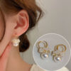 oly-29672e79e05614e834a407450e7bed00 Wholesale Exquisite Shell Flower Basket Pearl Earrings Women's Fashion Diamond Small Flower Ear Buckle Korean Niche Gentle Ear Jewelry