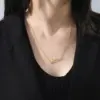 Wholesale Jewelry Simple Style Mountain 304 Stainless Steel Gold Plated Hollow Out Stainless Steel Necklaces