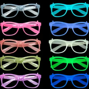 Wholesale Luminous Plastic Party Glasses Night Theme Neon Party Concert Atmosphere Props Bar Decoration Glasses Frame Glow In The Dark