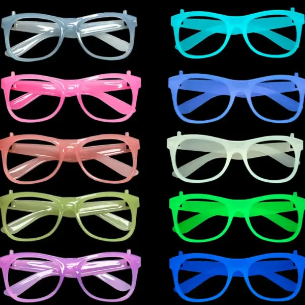 Wholesale Luminous Plastic Party Glasses Night Theme Neon Party Concert Atmosphere Props Bar Decoration Glasses Frame Glow In The Dark