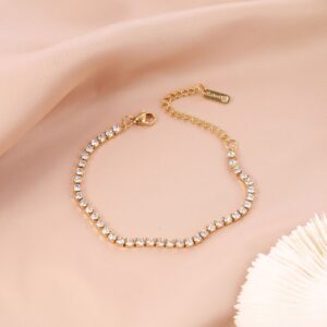 3mm Diamond Bracelet Gold