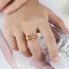 Wholesale Vacuum Plating Real Gold Plated 18K Gold Ball 304 Stainless Steel Titanium Steel Fashion Waterproof Non Tarnish Rings