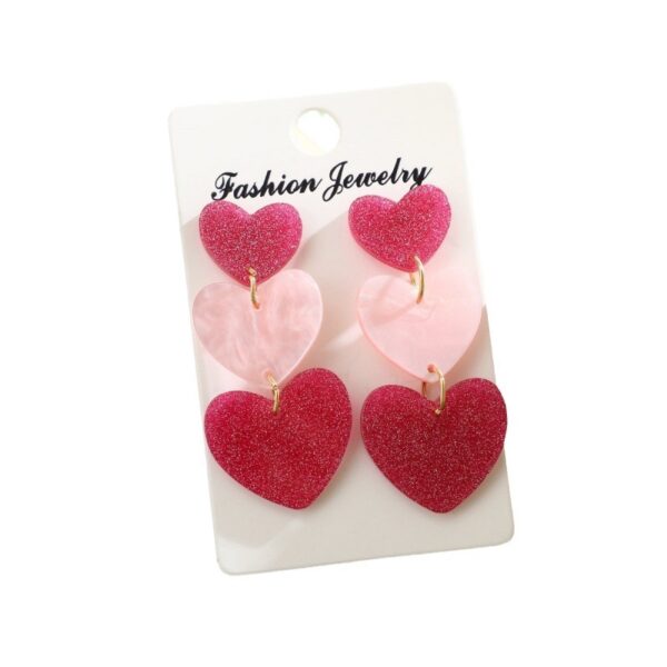 Wholesale color matching Valentine's Day acrylic love earrings simple pendant texture dopamine earrings