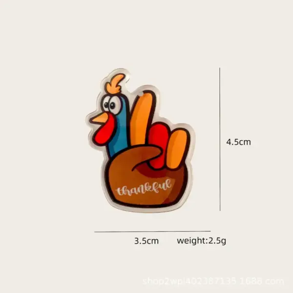 Wholesale Acrylic Thanksgiving Turkey Ear Jewelry Accessories DIY Earring Pendants Mobile Phone Case Charms Animal Zodiac Pattern