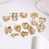 Wholesale Gold-plated diamond titanium steel open ring, non-fading stainless steel ring/bracelet