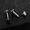 Wholesale Fashion Square Stainless Steel Inlay Zircon Lip Stud 1 Piece