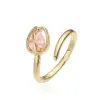 Wholesale Jewelry Elegant Luxurious Shiny Rose Flower Tulips Copper Zircon 18K Gold Plated Plating Inlay Cable Chain Jewelry Set