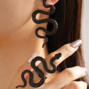 09 1 pair of matte black earrings + 1 ring
