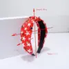 Wholesale Wide Edge Fabric Printed Headband American Flag Independence Day Diamond Decoration Women Hair Accessories All Seasons