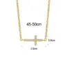 Wholesale Simple Style Cross Heart Shape Copper Plating Inlay Zircon 18k Gold Plated Pendant Necklace