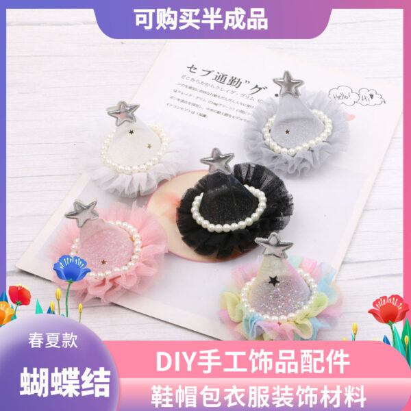 Wholesale Children's Crown Hair Accessories Baby Birthday Pearl Hat Hairpin Girls Princess Top Clip DIY Hairpin Headdress