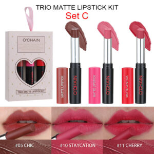 3 Pack Matte Lipstick# SET-C