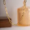 oly-2a2ea593b2ade6835fa659dc9fe3d131 Wholesale PVD Coated Real Gold Plated Return Stainless Steel Titanium Steel Simple Style Waterproof Non Tarnish 304 Stainless Steel Pendant Necklace