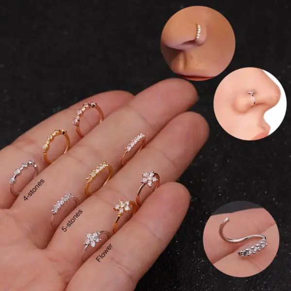 Wholesale Fashion Flower Copper Nose Pin