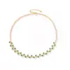 Wholesale Waterproof Leaf Pendant Necklace For Women With 18K Gold Plated Copper And Zircon Inlay, Handmade Chain
