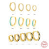 Wholesale Silver hoop earrings, cuff earrings, colored zircon hoop earrings