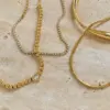 Wholesale PVD Coated Real Gold Plated 16K White Plating Heart Shape 304 Stainless Steel Modern Style Simple Waterproof Non Tarnish Bracelets Necklace