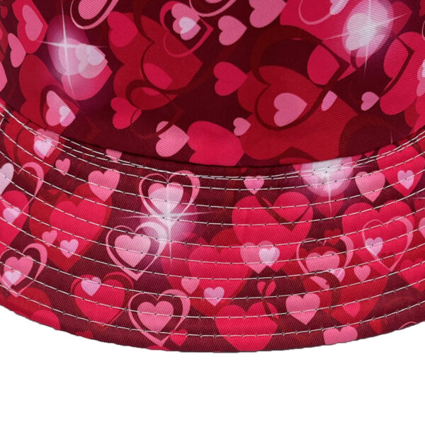 oly-2a56dfce712ed5ea78e9bef1ca9f434b Wholesale Peach Heart Lip Printing Valentine's Day Adult Summer Fisherman Hat Casual Basin Hat Sun Protection Casual Sun Hat