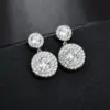 Wholesale 1 Pair Modern Style Round Plating Inlay Copper Zircon 18K Gold Plated White Gold Plated Drop Earrings
