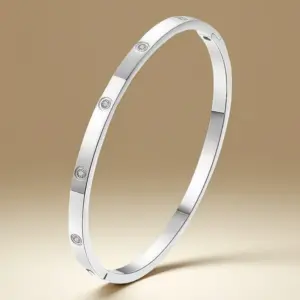 Steel Color 4mm Ten Diamond Bracelet