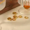 Wholesale PVD Coated Real Gold Plated C Shape Round 304 Stainless Steel Vintage Style Waterproof Non Tarnish Ear Cuffs