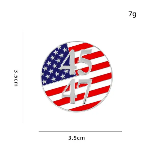 Wholesale American Flag Cartoon Pinback Badge Alloy Pin Featuring Stamping Craft In Multicolor
