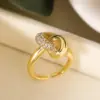 Wholesale Copper Zircon Simplicity Geometric Solid Color Open Rings