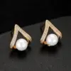 Wholesale Ginkgo Leaf Stud Earrings For Women With 925 Sterling Silver Posts, Copper Base, 14K Gold Electroplated, Zircon Inlay