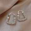 oly-2aa2c6f67434d95b1c8ee4ae437dbdd1 Wholesale Silver square ear buckle niche design light luxury high-grade earrings exquisite unique fashion diamond ring earrings