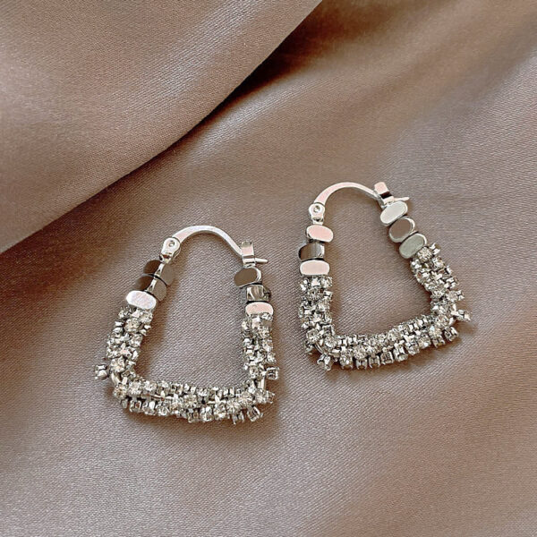 oly-2aa2c6f67434d95b1c8ee4ae437dbdd1 Wholesale Silver square ear buckle niche design light luxury high-grade earrings exquisite unique fashion diamond ring earrings