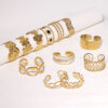 Wholesale Heart-shaped floral French-style gold-plated stainless steel bracelet