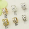 Wholesale Copper plated 18K gold color inlaid zircon double gold bully spacer large hole beads barrel beads wheel beaded bracelet accessories