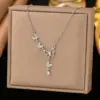 Wholesale Butterfly Inlay Pendant Necklace For Women In Copper With 18K Real Gold Plated Water Plating And Artificial Rhinestones On Cable Chain