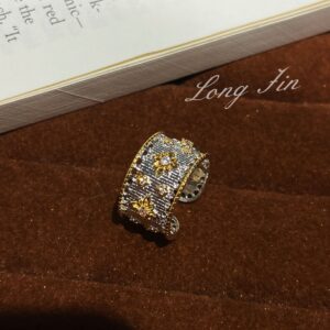 J041 cloth texture snowflake ring