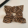 Wholesale square leopard print pleated hair ring vintage temperament hair rope fashion versatile personality headdress