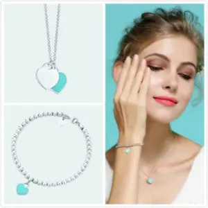 Wholesale Jewelry Elegant Heart Shape Copper Plating Bracelets Necklace Ball Chain Cable Chain