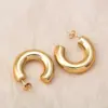 Wholesale 304 Stainless Steel Geometric PVD Coated 18K Real Gold Plated Modern Style Classic Style Ear Studs