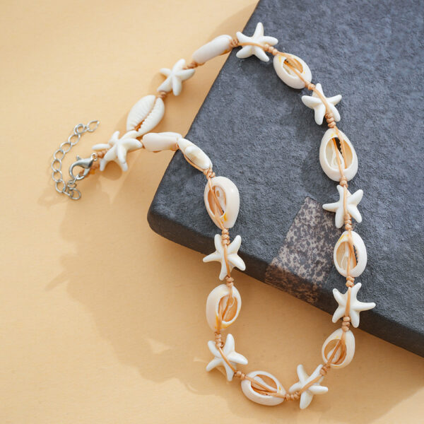 Wholesale Simple and Personalized Fashion Beach Style Starfish Shell Braided Necklace Hawaiian Style Shell Series Necklace