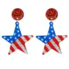 oly-2ae61628d3e17a24edc140f3dc1eb578 Wholesale Shiny Sparkling Patriotic Elements Independent Day Celebration Party Bright Surface Glitter Earrings Acrylic Geometric Pattern Original Design For Women
